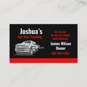 Hot Shot Trucking Black and Red Business Card