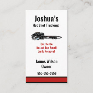 Hot Shot Trucking Business Card