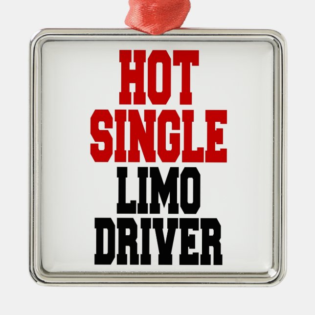 Hot Single Limo Driver Metal Tree Decoration (Front)
