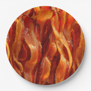 Hot Sizzling Yummy Salty Bacon Texture Paper Plate