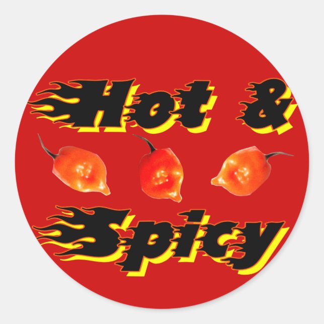 Hot & Spicy /5 Classic Round Sticker (Front)