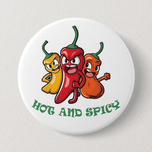Hot Spicy Chilli Peppers 7.5 Cm Round Badge