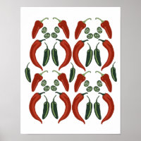 HOT & SPICY Jalapeño Chile Peppers Pattern Art