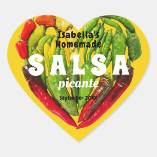 Hot spicy Salsa chilli peppers heart mustard food Sticker