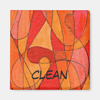 "Hot Spot" Abstract Dishwasher Status Magnet