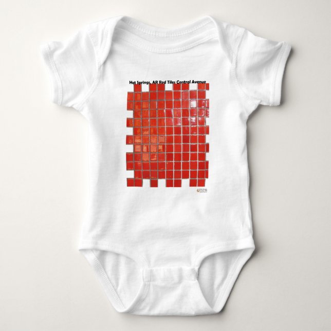 Hot Springs, AR Red Tiles Central Ave Gifts Baby Bodysuit (Front)