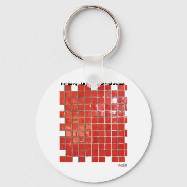 Hot Springs, AR Red Tiles Central Ave Gifts Key Ring (Front)