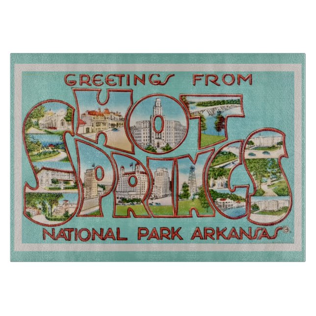 Hot Springs Arkansas  Cutting Board (Front)