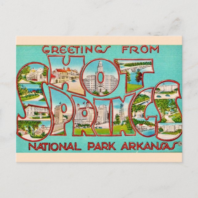 Hot Springs Arkansas Vintage Postcard  (Front)