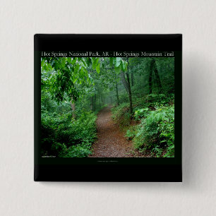 Hot Springs National Park, AR Fading Fog Gifts 15 Cm Square Badge