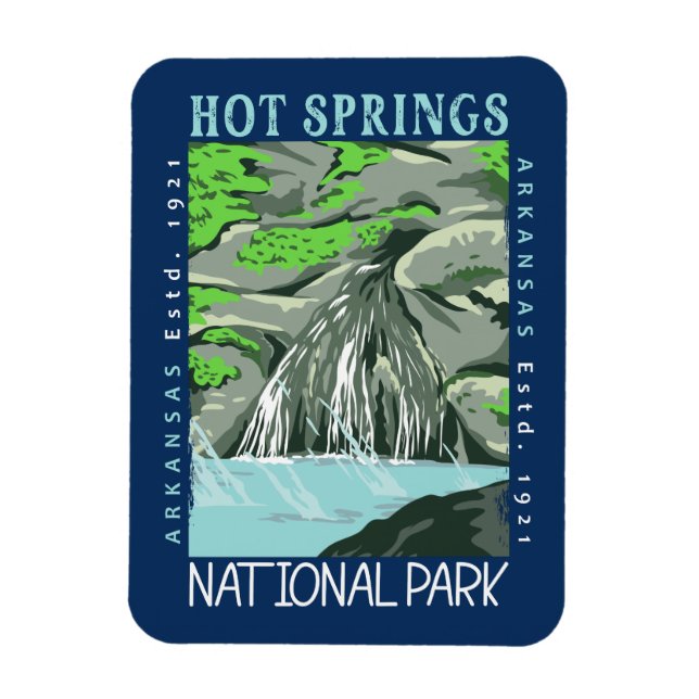 Hot Springs National Park Arkansas Distressed  Magnet (Vertical)