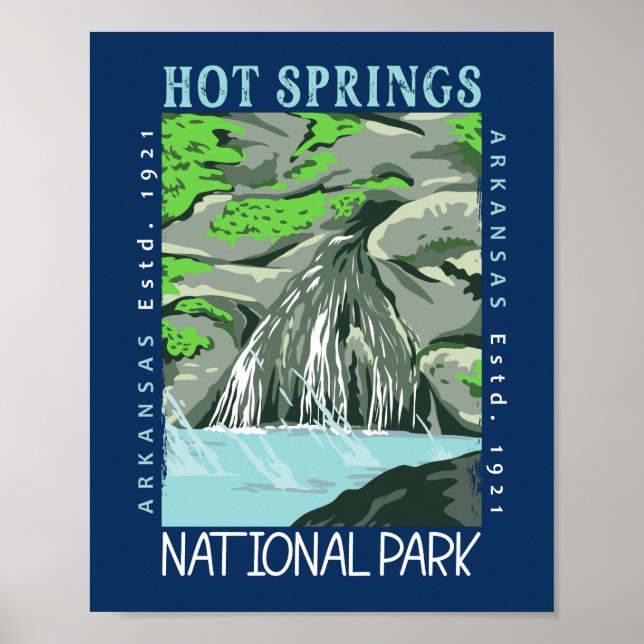 Hot Springs National Park Arkansas Distressed  Poster (Front)