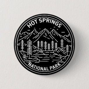 Hot Springs National Park Arkansas Monoline 6 Cm Round Badge