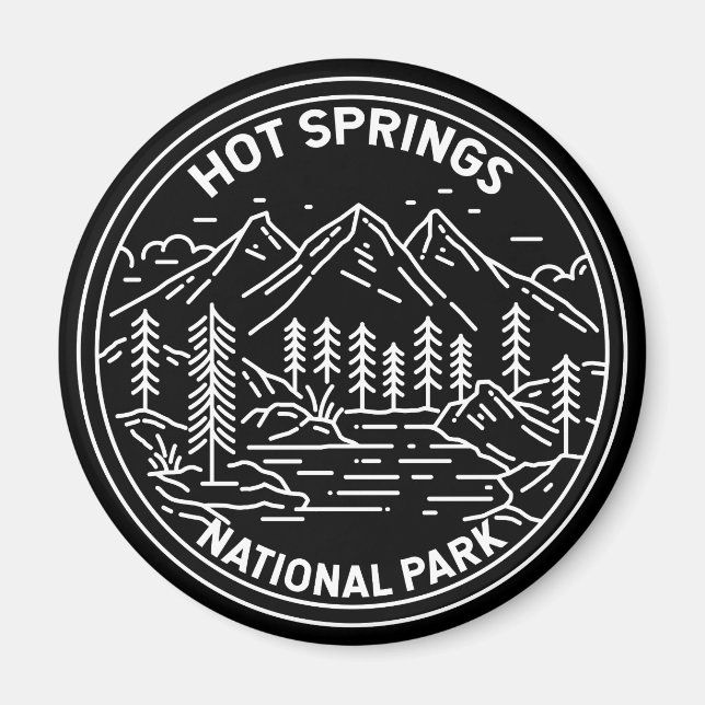 Hot Springs National Park Arkansas Monoline Magnet (Front)