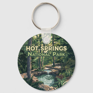 Hot Springs National Park Arkansas Retro  Key Ring