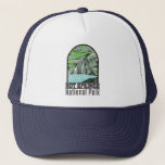 Hot Springs National Park Arkansas Vintage Trucker Hat<br><div class="desc">Hot Springs vector art work in a window style design. Hot Springs National Park is in central Garland County,  Arkansas,  adjacent to the city of Hot Springs,  the county seat.</div>