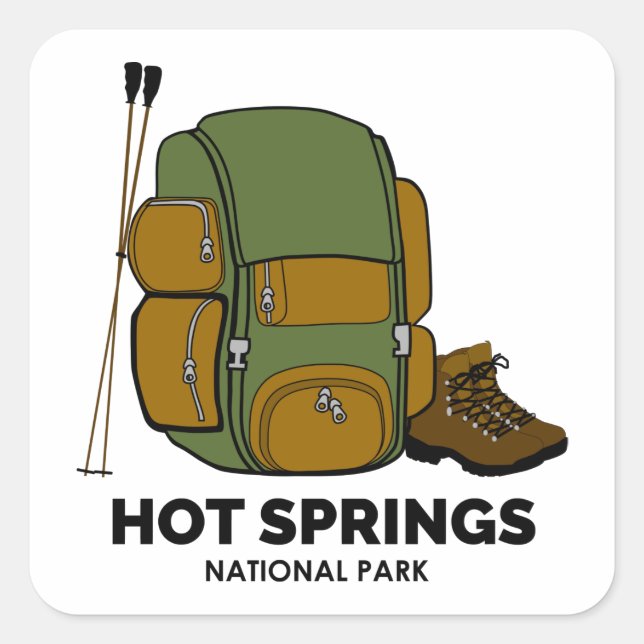 Hot Springs National Park Backpack Square Sticker (Front)