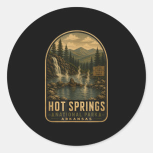 Hot springs national park bigfoot vintage classic round sticker