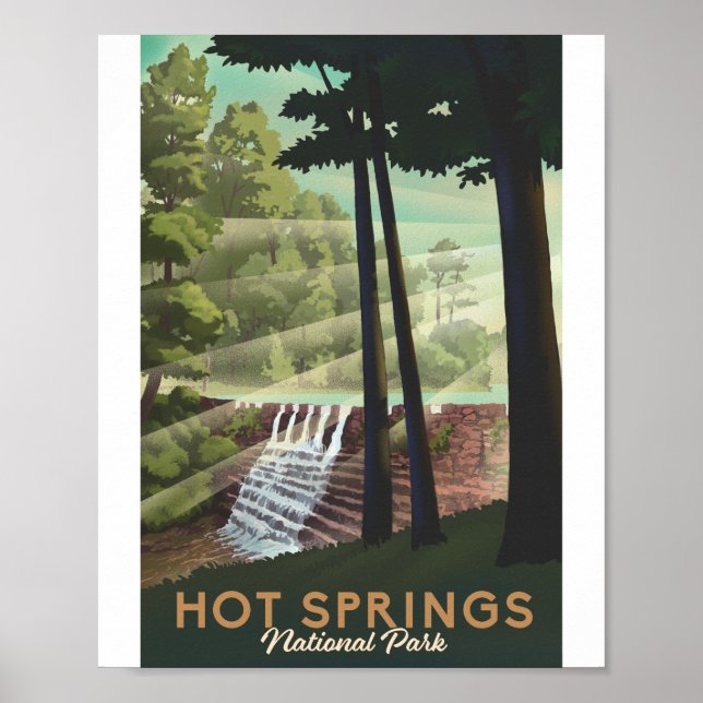 Hot Springs National Park Litho Artwork Poster (Front)