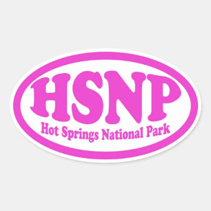 Hot Springs National Park pink oval sticker