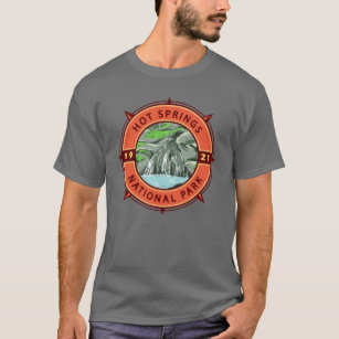 Hot Springs National Park Retro Compass Emblem T-Shirt