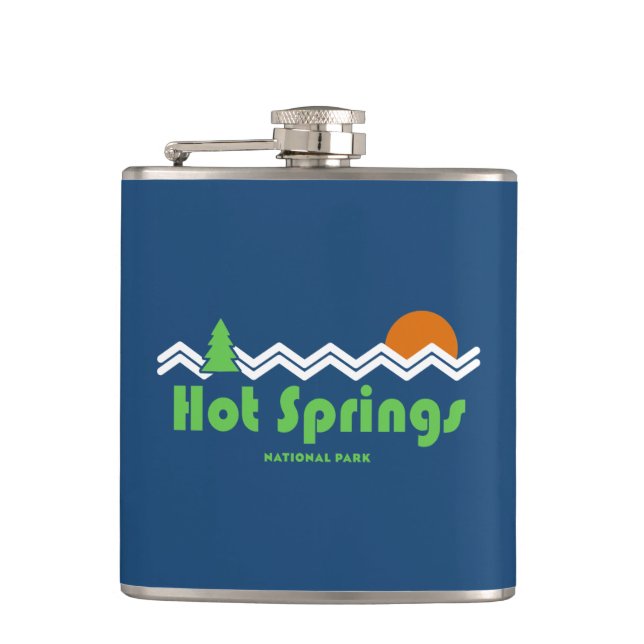 Hot Springs National Park Retro Hip Flask (Front)