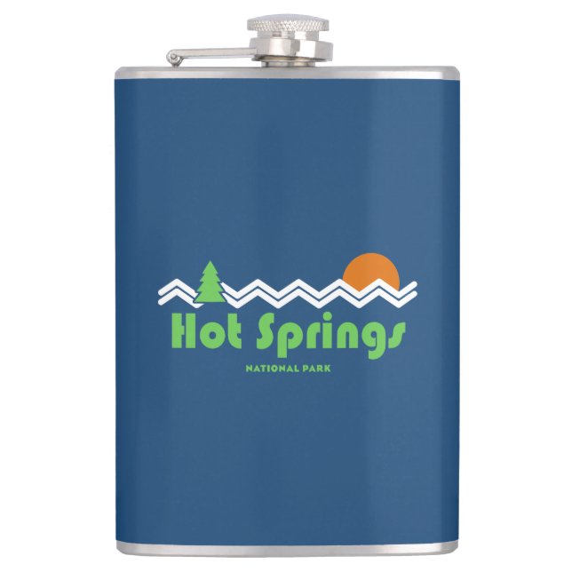 Hot Springs National Park Retro Hip Flask (Front)