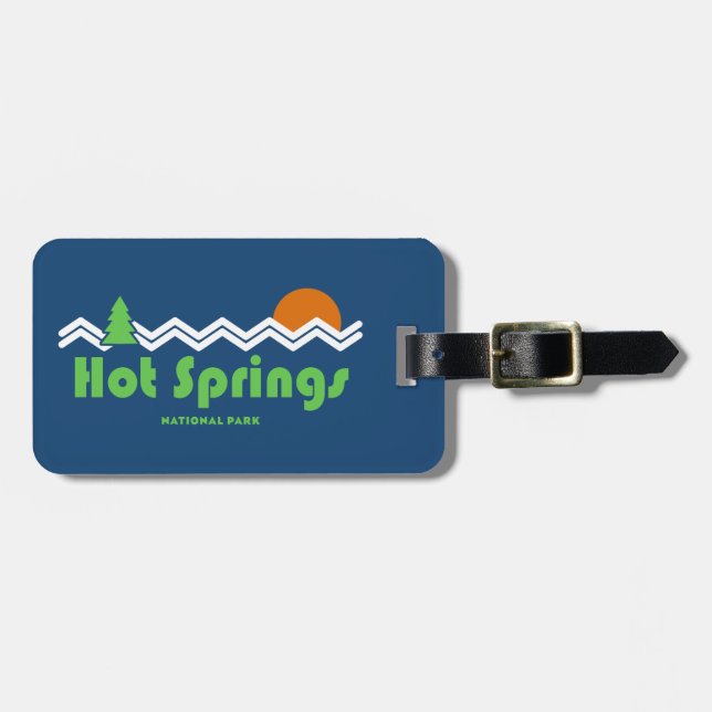 Hot Springs National Park Retro Luggage Tag (Front Horizontal)
