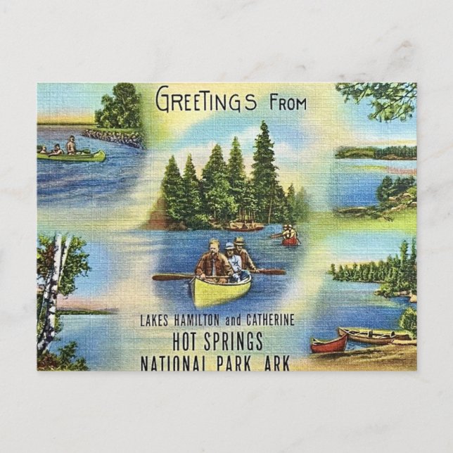 Hot Springs National Park Retro Postcard  (Front)