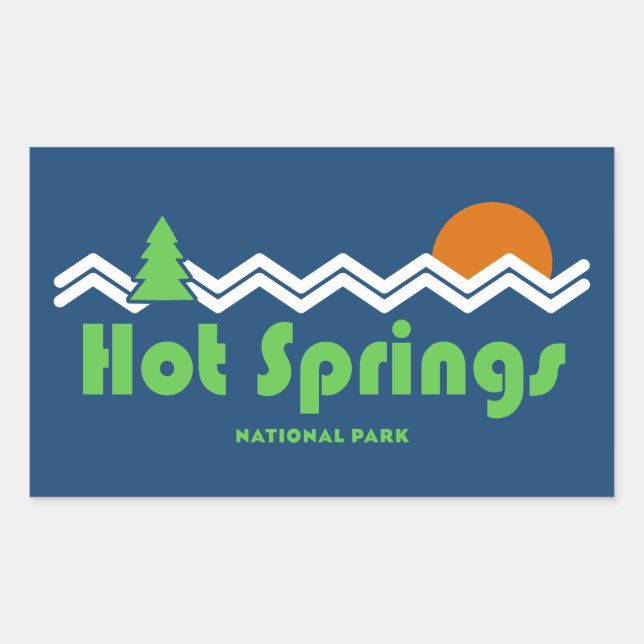 Hot Springs National Park Retro Rectangular Sticker (Front)