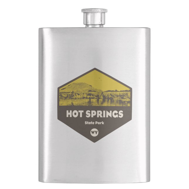 Hot Springs State Park Wyoming Hip Flask (Front)