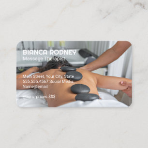 Hot Stone Massage   Spa Business Card