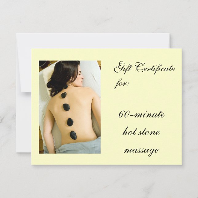 Hot Stone Massge Gift Certificate (Front)