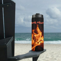 Hot Stuff Burning Flames Black Customisable
