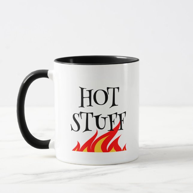 Hot Stuff coffee mug with red fire flames (Left)