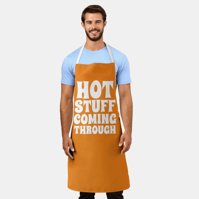Hot Stuff Coming Through Humour Apron (Worn)