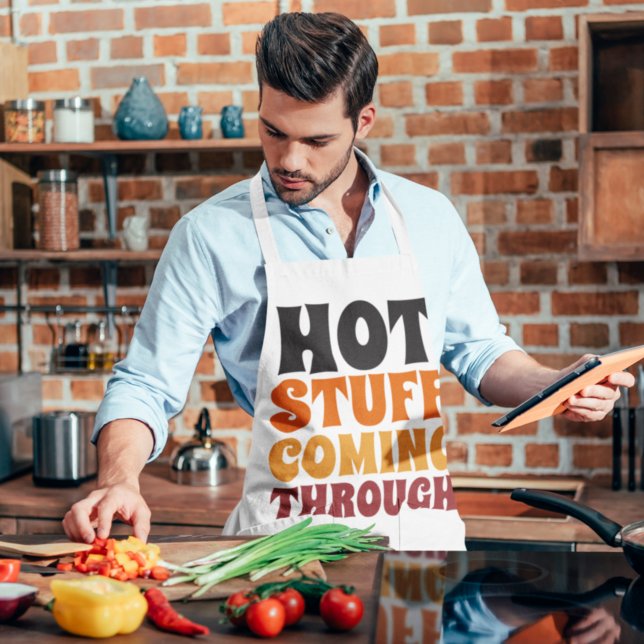 Hot Stuff Coming Through Humour Apron (Creator Uploaded)