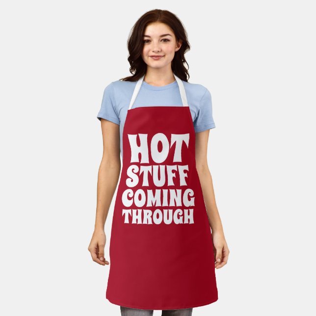 Hot Stuff Coming Through Humour Apron (Worn)
