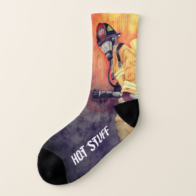 Hot Stuff Firefighter Socks (Left Outside)