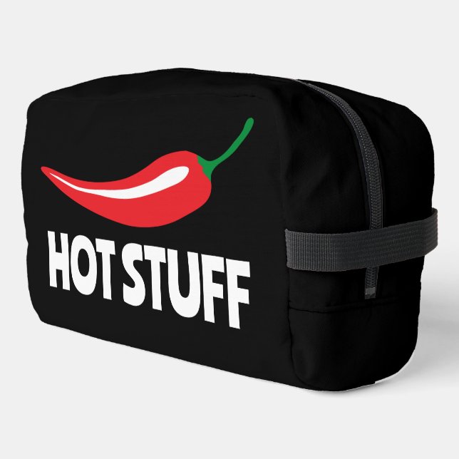 Hot Stuff funny spicy red cayenne chilli pepper Dopp Kit (Left Corner)