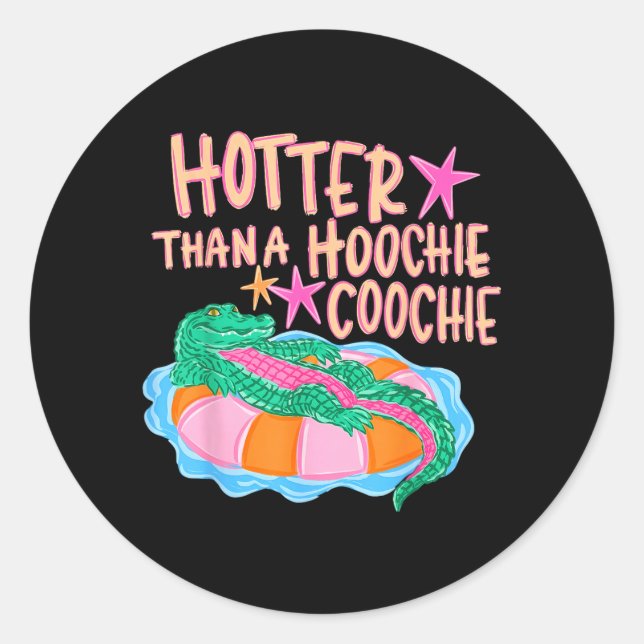 Hot Summer Alligator Summer Vacation Classic Round Sticker (Front)