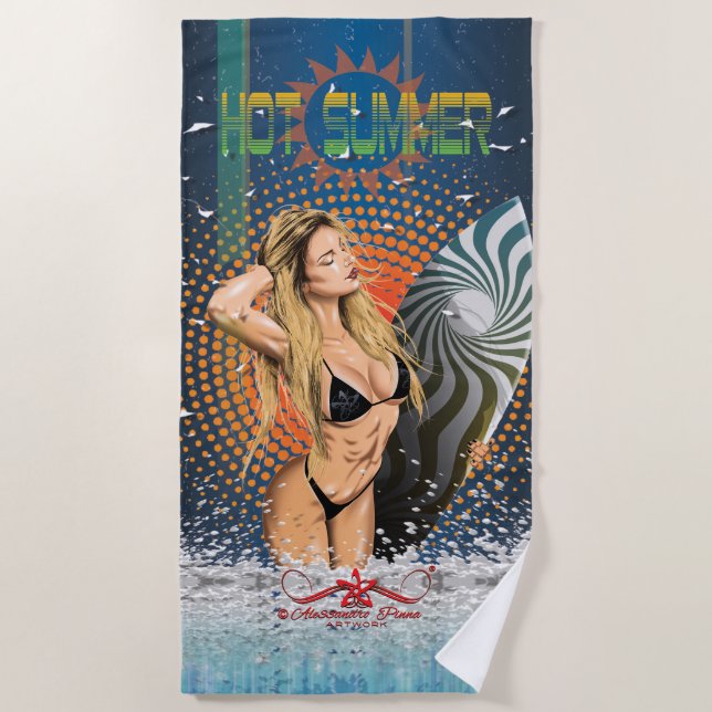 Hot Summer Beach Towel (Front)