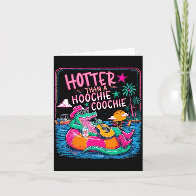 Hot Summer Gator Summer Vacation Beach Card (Front)