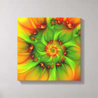 Hot Summer Green Orange Abstract Colourful Fractal