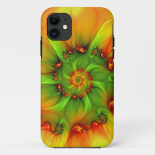 Hot Summer Green Orange Abstract Colourful Fractal Case-Mate iPhone Case