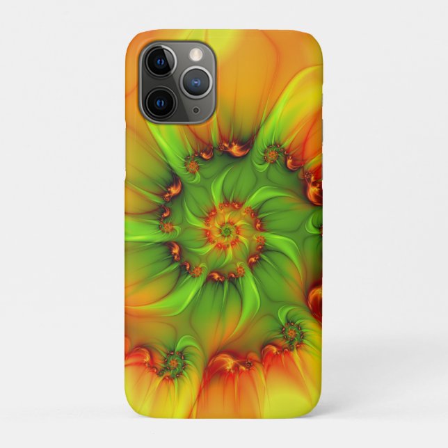 Hot Summer Green Orange Abstract Colourful Fractal Case-Mate iPhone Case (Back)