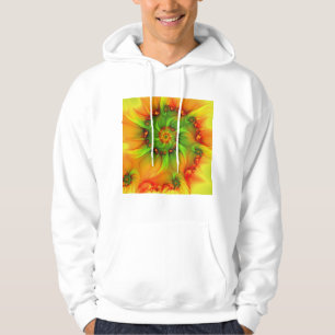 Hot Summer Green Orange Abstract Colourful Fractal Hoodie