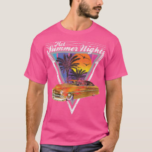 Hot Summer Nights 80s Tropical Vintage Retro Lead  T-Shirt