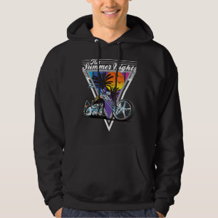 Hot Summer Nights 80's Tropical Vintage Retro Moto Hoodie