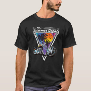 Hot Summer Nights 80's Tropical Vintage Retro Moto T-Shirt